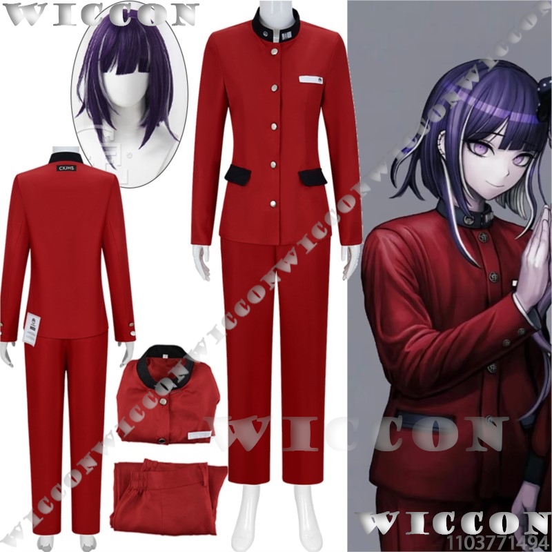 Cosplay Prop Making - Tsukumo Imaร้อยเกมคอสเพลย์สายสีแดงชุดนักเรียนชุดนักเรียนวิกผมสีม่วงฮาโลวีนCarnival Party Manเสื้อผ้าCos Prop