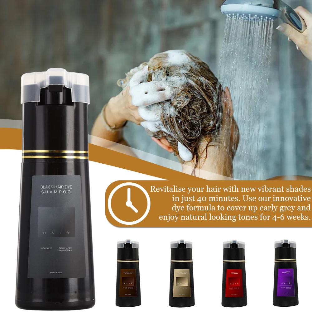 Hair Spray Color - แชมพูย้อมผมเร็ว 200 มล. 10 นาที ปิดผมขาวอย่างเป็นธรรมชาติ